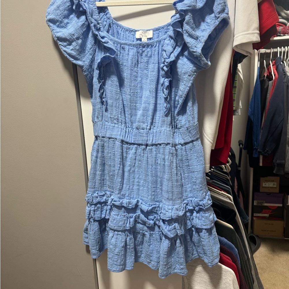 Light blue ruffle dress